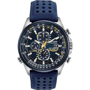 Stainless Steel with Blue Polyurethane strap, Blue Dial (Model: AT8020-03L)